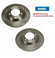 2 Disc Brake Rotors Rear L/R Bendix fits Pors...