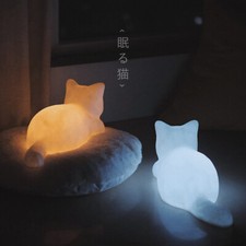 Lovely Cat Night Light Battery Powered Lamp Children Girl Womens Gift Room Decor