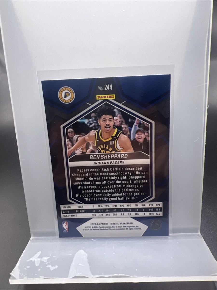 2023-24 Panini NBA Mosaic Ben Sheppard Rookie Indiana Pacers #244