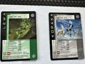 Lego Bionicle Quest For The Mask 4 Pcs: Lewa (1st Ed.),Kopaka(x3), Booster Packs