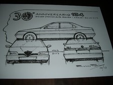 ALFA ROMEO STAMPA DESIGNER 164 ANNIVERSARIO 19872017 ,45X32 CENTRO STILE NUOVA