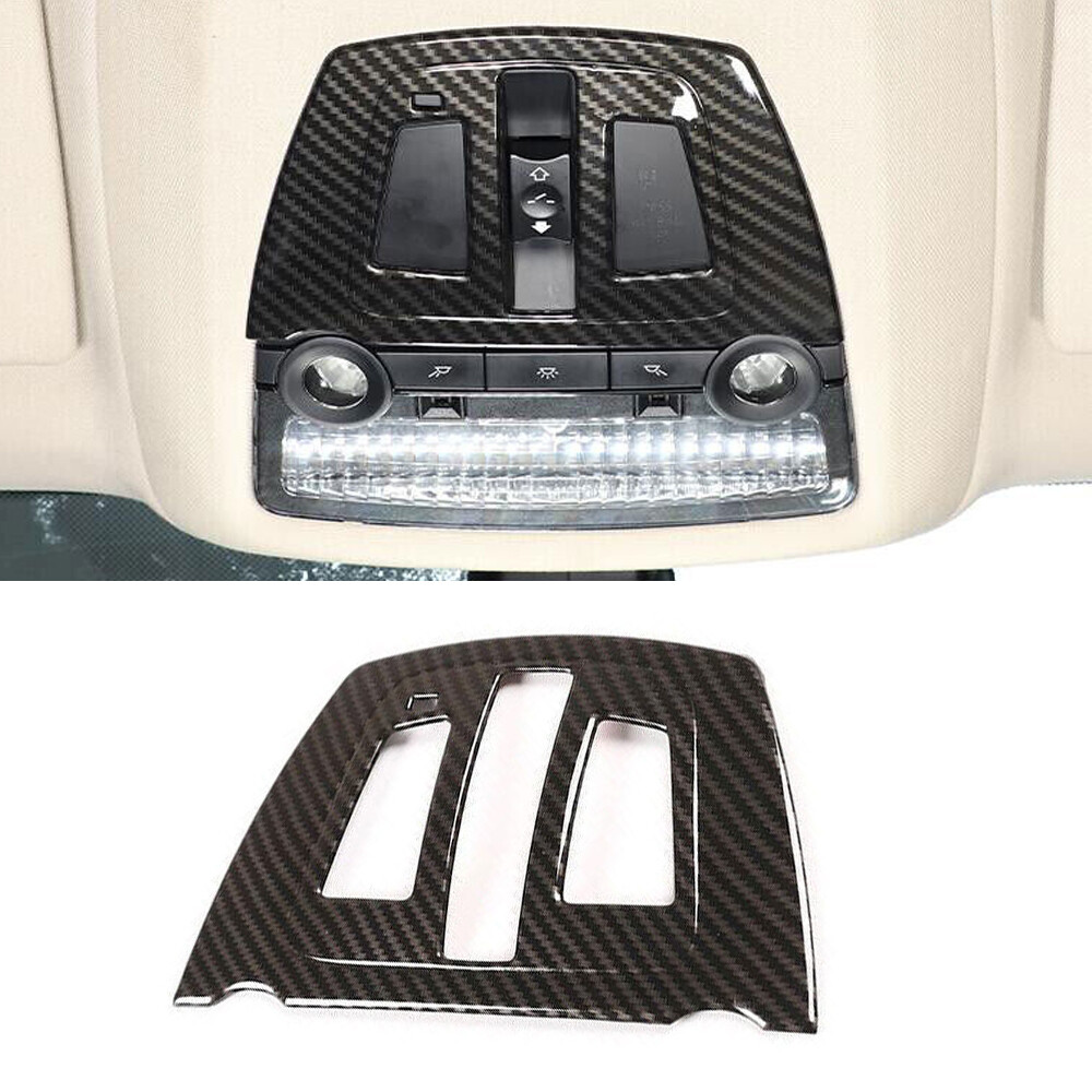 For BMW 7 Series 2009-2015 Carbon Fiber Car Roof Reading Light Frame Decor Cover