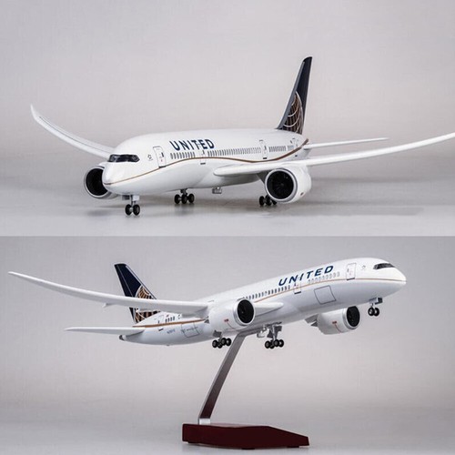 18 inch B787 Airplane Model American United Airlines with LED Light Wheel Gifts - Picture 9 of 13