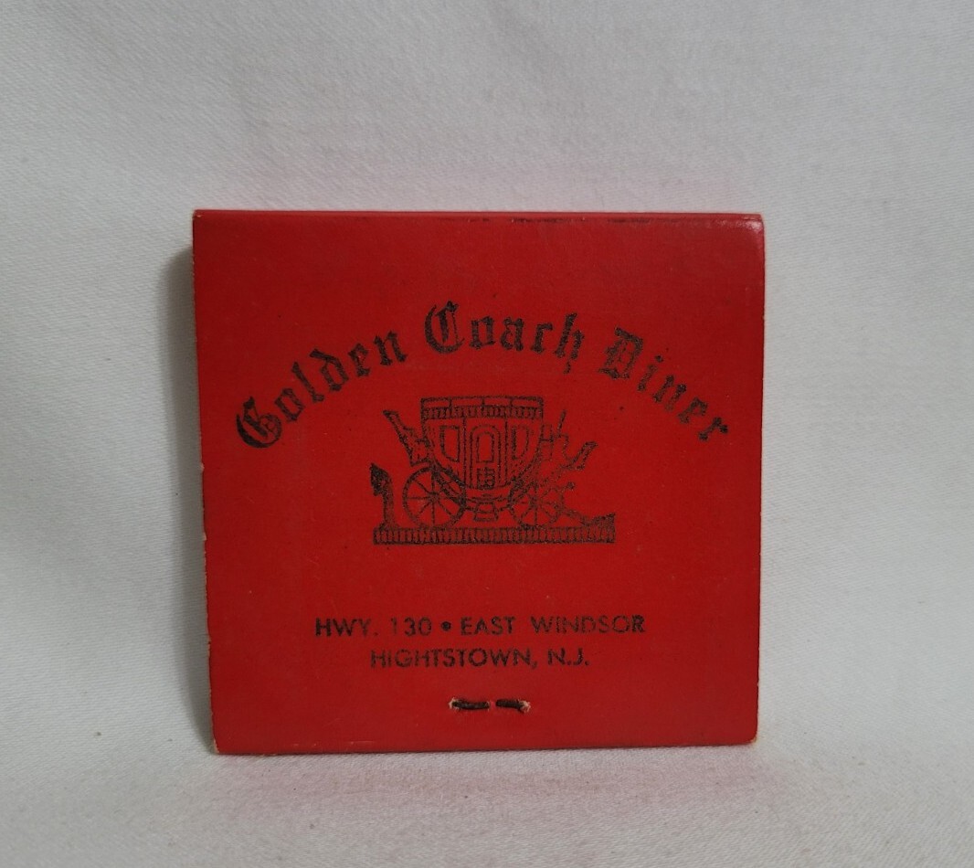 Vintage Matchbook Golden Coach Diner Hightstown New Jersey Advertising Full thumbnail 2