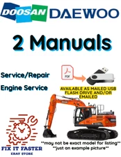 DOOSAN-DAEWOO DX420LC CRAWLER EXCAVATOR SERVICE ENGINE REPAIR MANUAL PDF USB
