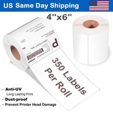 Thermal Label 4"x6" Zebra 2844 ZP450 Direct Thermal Shipping 350 Labels/Roll