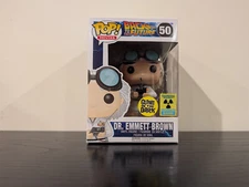 Funko Pop Back To The Future BTTF Dr Emmett Brown GLOW Con Exclusive NO ERROR 50