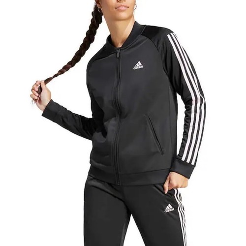 NEW adidas Essentials Women's Tricot Track Jacket - Black/Pink - ALL SIZES - Picture 6 of 6