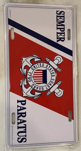 U.S. Coast Guard USCG license plate Auxiliary Navy Semper Paratus Search Rescue - Picture 3 of 8