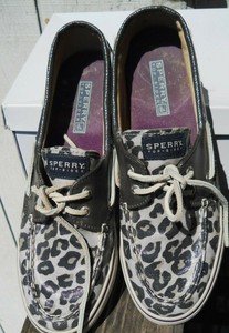 leopard print deck shoes