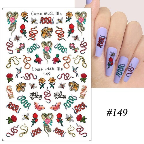 1pc 3D Snake Nail Sticker Sexy Adhesive For Nail Art DIY Polishing Decoration - Picture 6 of 38