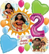 Moana Party Supplies Maui Balloon Decoration Bouquet for 2nd Birthday 
