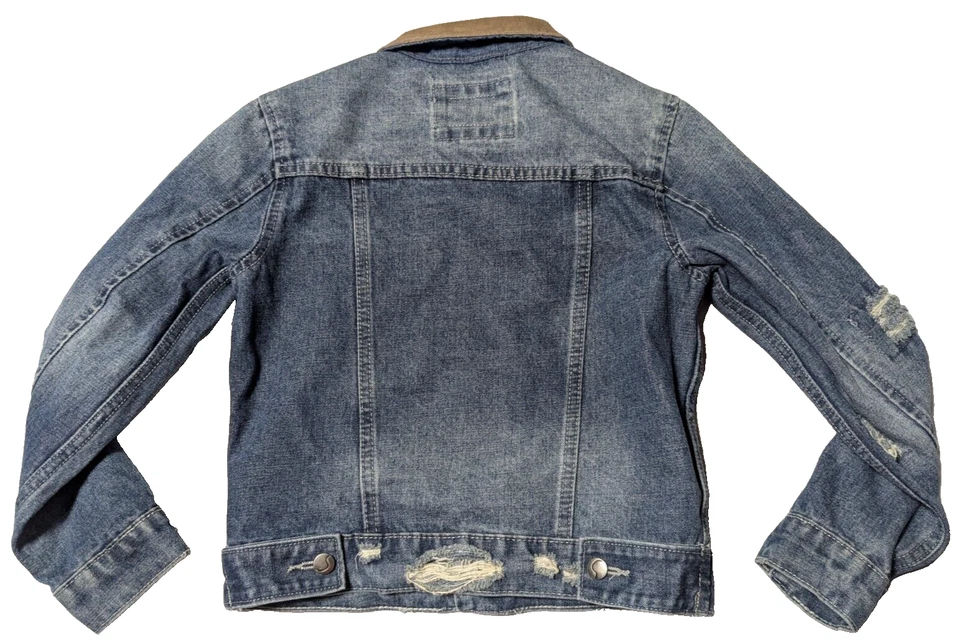 Chaqueta de Camionero Joe's Azul Denim Botón a Presión Imitación Gamuza Cuello Niños Grande Foto 2 de 4