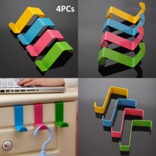 4x Over Door Hooks Hanger Kids Colors Bathroom Bedroom Kitchen Drawer Cabinet