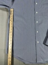 Pronto Uomo Dress Shirt Mens 16.5 34/35 Gray Plaid Long Sleeve Non Iron 3674