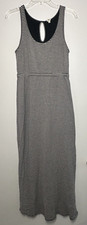 J.CREW Black & Gray Striped Maxi Dress Sleeveless Tank Casual Cotton Size Small