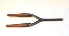 Antique Hair Curler Crimper Curling Iron Wood Handle Vintage Styling Pat. 1891