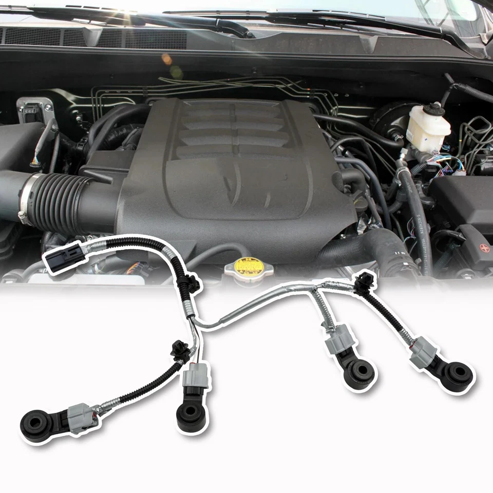 4 Pieces Knock Sensor & Wire Harness Assembly For Toyota Sequoia Tundra 5.7L - Imagem 3 de 4