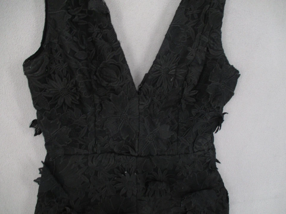 Kookai Playsuit Womens 38 Black Floral Romper Embroidered Sleeveless Cocktail - image 3 of 4