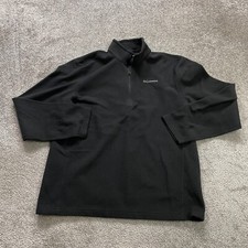 Columbia Fleece Jacket Men Large Black 1/4 Zip High Neck Outdoor Hiking Gorpcore