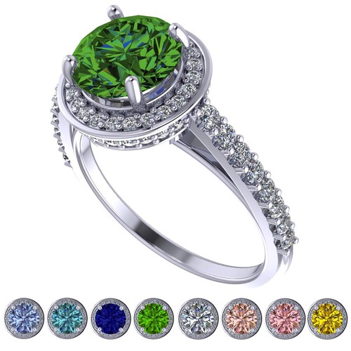 NANA Jewels Round Sterling Silver Engagement Rings for Women - Choose Colors - Picture 21 of 50