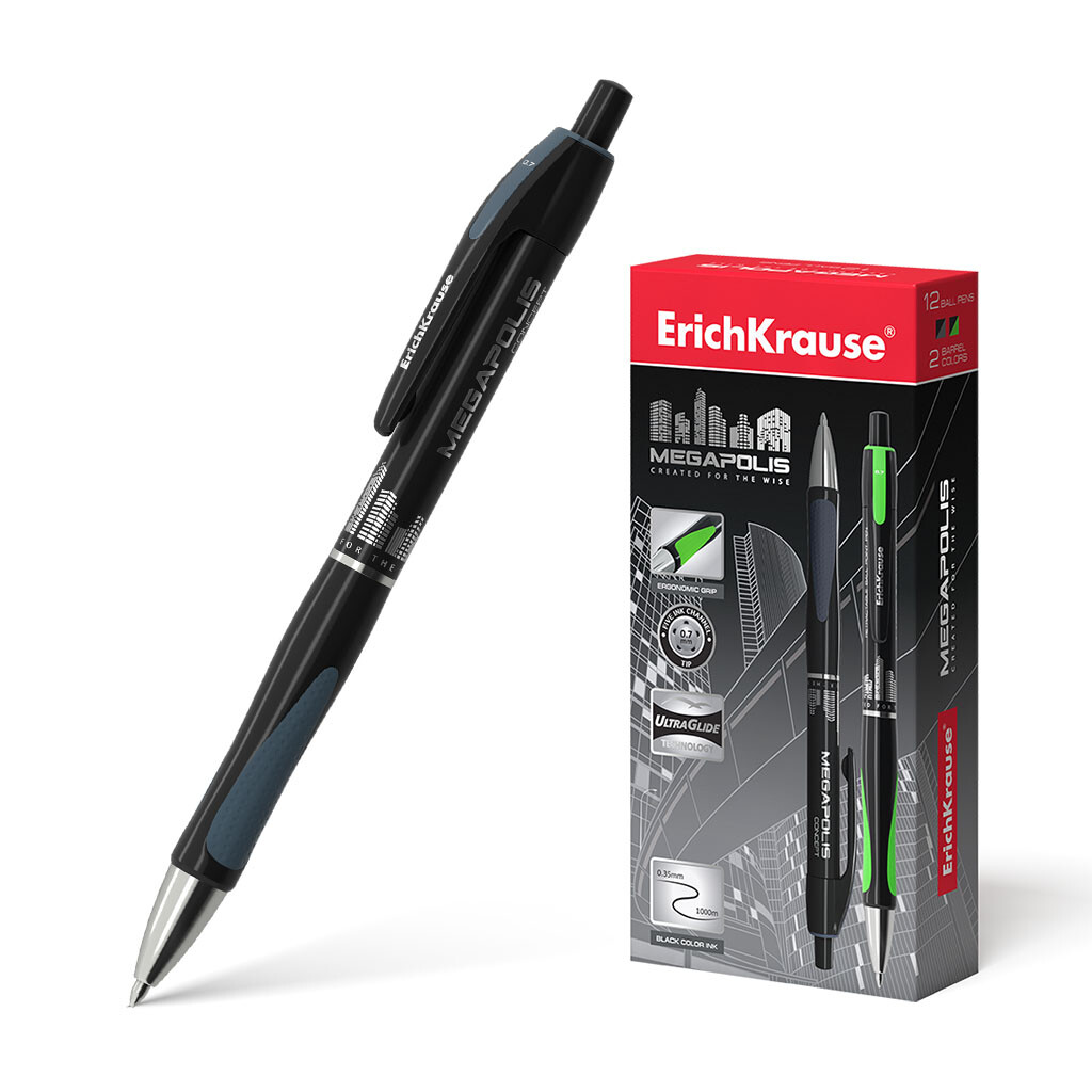 Zebra Pen Z-Grip Druckkugelschreiber – 0,7mm Fein, Schwarz, 12 Stück