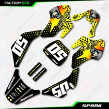 Yellow Spark Racing Graphics Kit fits Kawasaki KDX50 03-06 Decal Sticker KDX 50