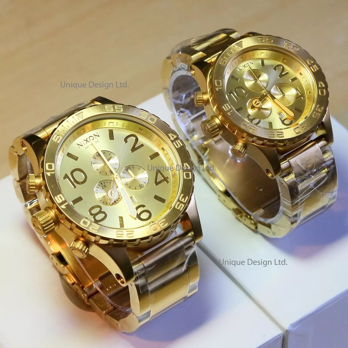 NEW NIXON 51-30 + 42-20 HIS & HERS Watch Set CHRONO GOLD A083502 