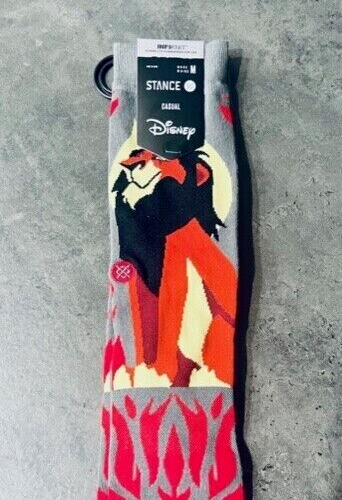 Stance Disney Villains Scar Crew Height Casual Socks Unisex Medium New With Tags - Picture 4 of 5