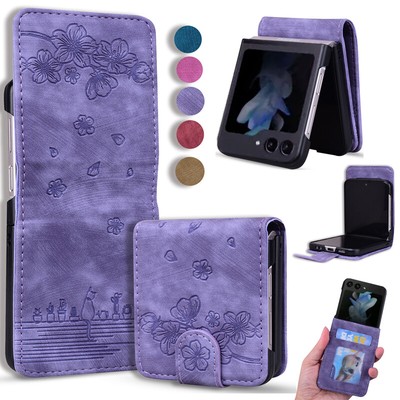 For Samsung Galaxy Z Flip 7 FE 6 5 4 3 Case Shockproof Leather Wallet Flip Cover