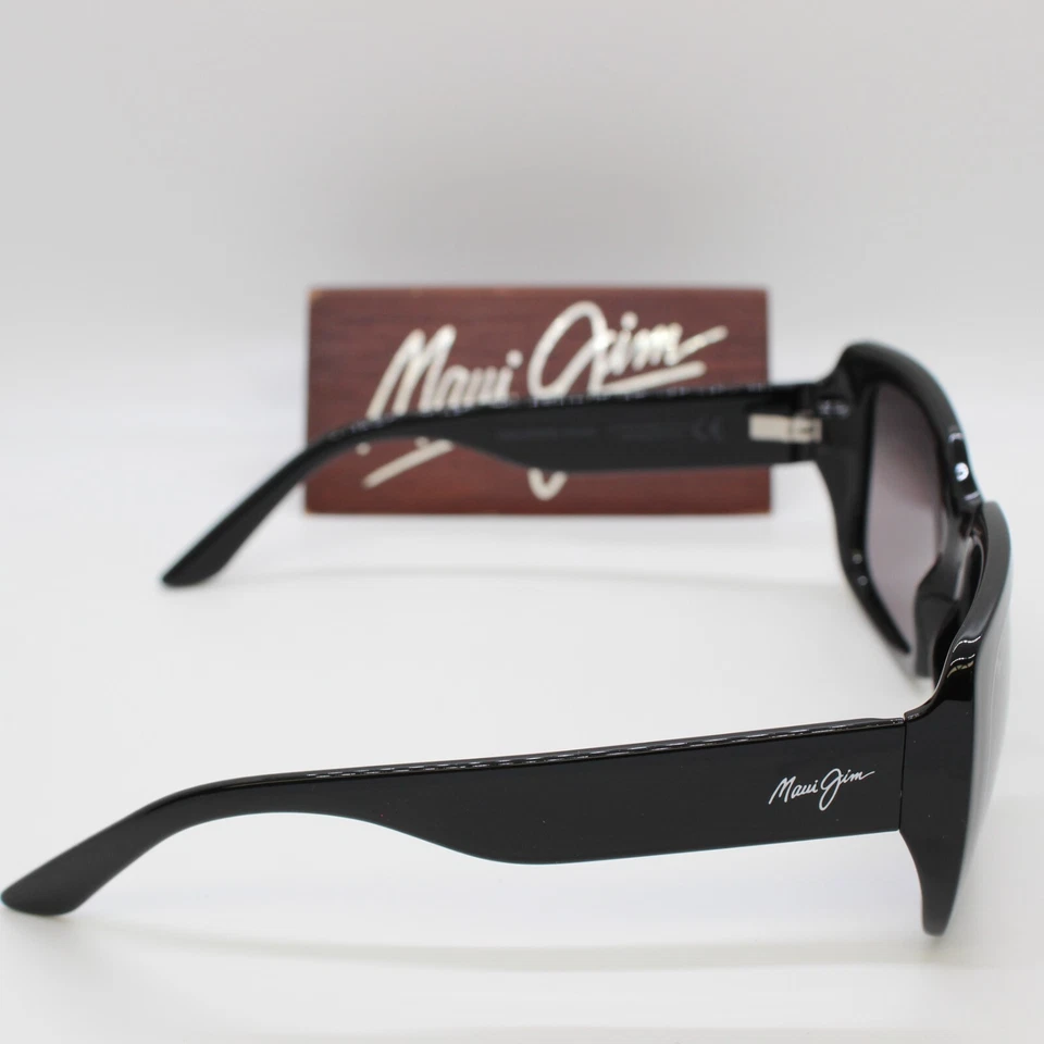 Nuevas gafas de sol polarizadas negras brillantes/grises Maui Jim TWO STEPS para mujer GS863-02 Foto 3 de 4