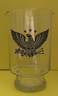 Vintage Eagle Cocktail Clear Mixing Glass Pitcher With Black Eagle Double Pour