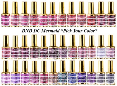 DND DC Mermaid Glitter Gel #218-253 PICK YOUR COLOR .6oz LED/UV DND Gel Polish