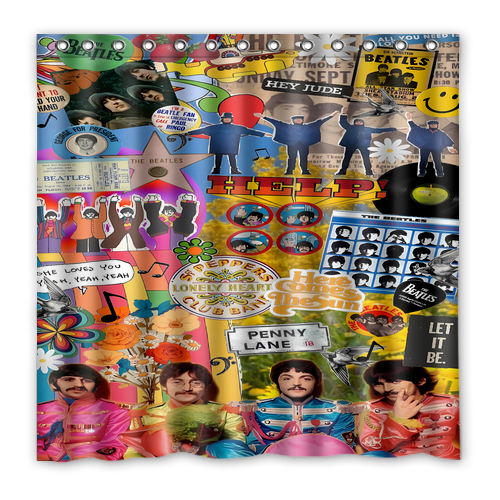 The Beatles Waterproof Polyester Shower Curtain Decor with Hooks - Bild 32 von 57