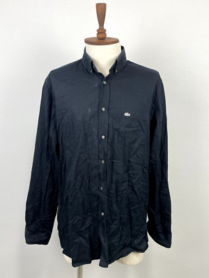 Lacoste Classic Fit Black Long Sleeve Men's Polo Shirt Size US 17 1/2