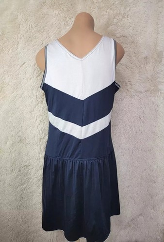 Antigua Desert Dry Tennis Dress Size L Golf Shelf Bra Navy & White Sleeveless P - Picture 4 of 8