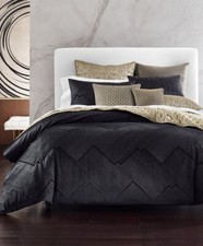 Hotel Collection Linear Chevron F/Queen Duvet Cover 2Standard Quilt 1Euro Shams