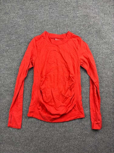 Athleta Wool Blend Top Women's Medium Long Sleeve Ruched Mesh Thumb Holes