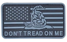 USA FLAG GADSDEN SNAKE DONT TREAD ON ME TACTICAL PVC HOOK ACU GRAY MORALE PATCH