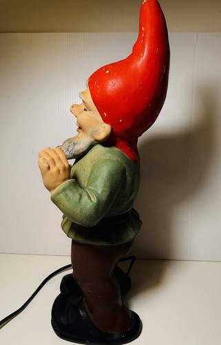 Vintage Heissner Garden Gnome Figurine Tomte With Lantern Germany Working 16” - Picture 10 of 19