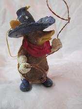 Vintage resin Christmas Ornament Cowboy Armadillo 22