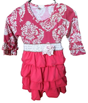 Girls Tutu and Lulu Boutique Fuschia and White Dress Size 5/6