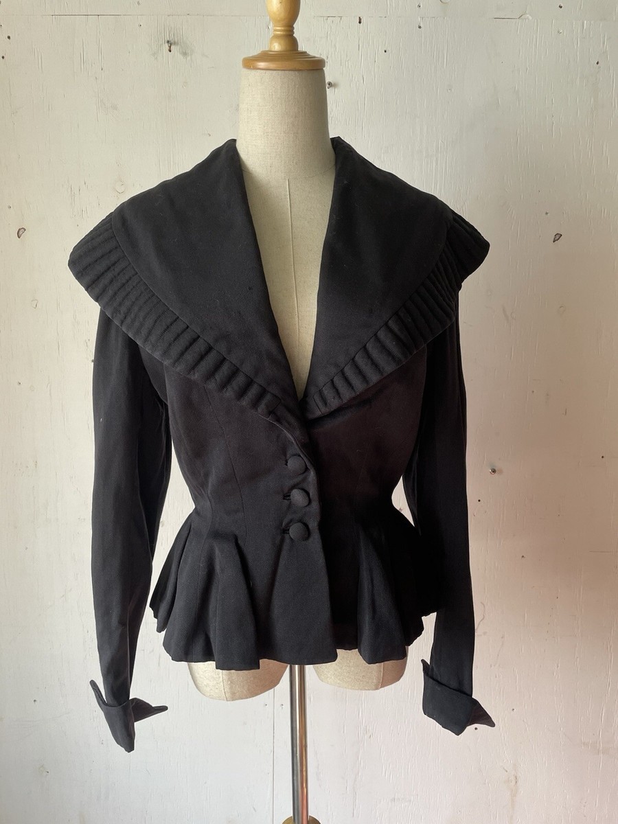 Lilli Ann　ジャケット　ブラック　50〜60年代頃 Vintage 1950s Lilli Ann Black Wool Jacket with Rhinestone