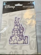 NUEVO FIELTRO BLANCO PÚRPURA CASTILLO DE CENICIENTA HIERRO EN PARCHE WALT DISNEY WORLD