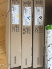 Image of RICOH printer cartridges 3 black 2 blue 4 yellow