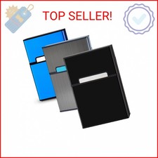 Cigarette Case Aluminum Magnetic Switch 20 Capacity 3 Pack Gray Blue Black, 85m