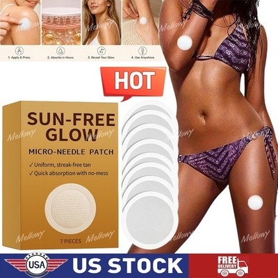 Sun Free Glow Microneedle Tanning Patches,Sunless Body Face Bronzing Sticke