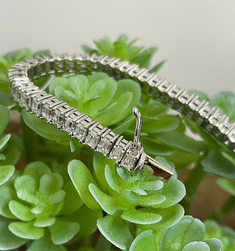 14K Gold Lab Grown Diamond VS1 E F Color Diamond Tennis Bracelet 7inch - Picture 2 of 3