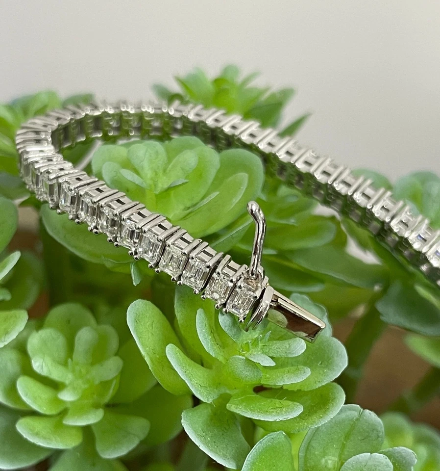 14K Gold Lab Grown Diamond VS1 E F Color Diamond Tennis Bracelet 7inch - Image 2 of 3