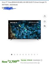 Sony BRAVIA XR A80L 77" 4K UHD OLED Smart TV